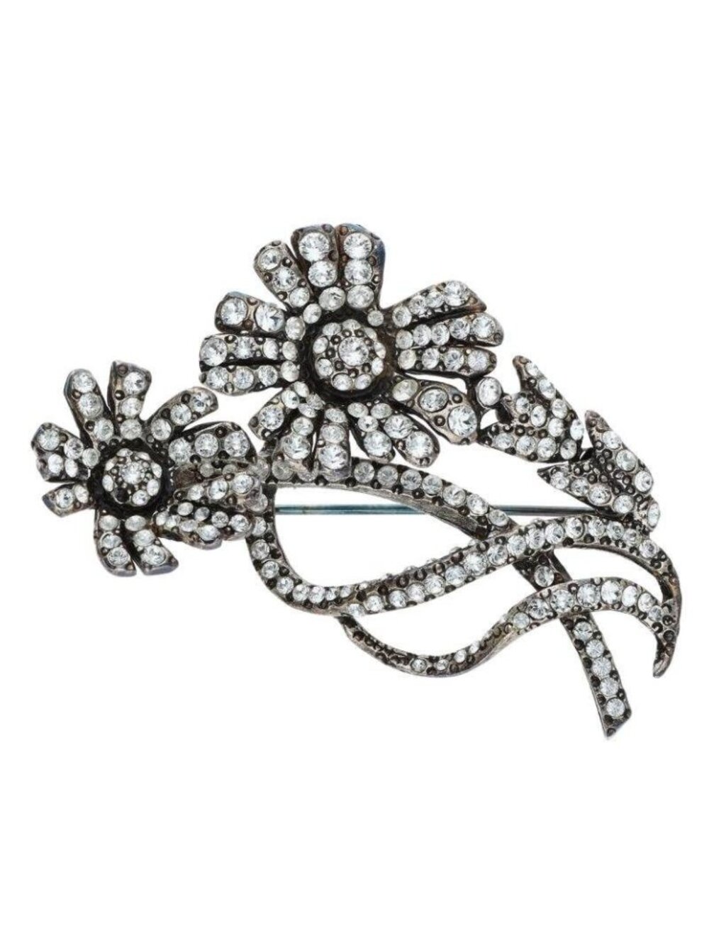 Saint Laurent Paris Silver Brooch